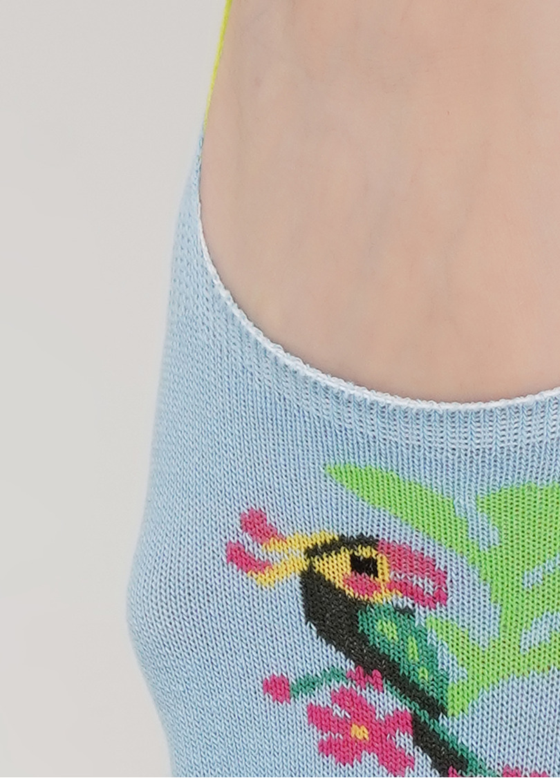 Женские носки следы с рисунком WF1 TROPIC 002 (голубой)