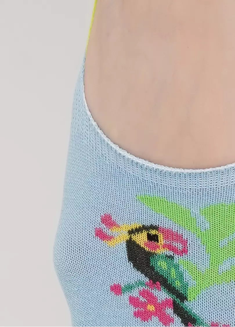 Женские носки следы с рисунком WF1 TROPIC 002 (голубой)