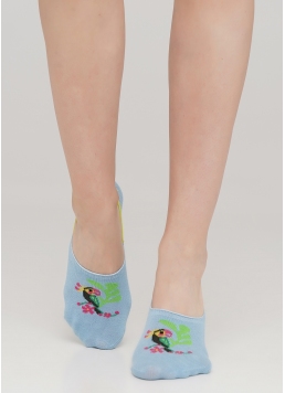Жіночі шкарпетки сліди з малюнком WF1 TROPIC 002 (блакитний)