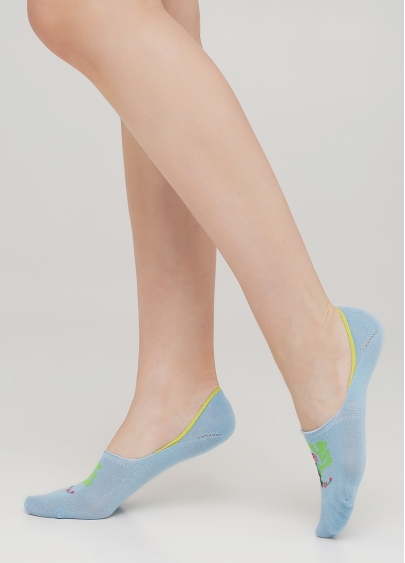 Жіночі шкарпетки сліди з малюнком WF1 TROPIC 002 (блакитний)