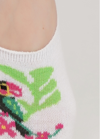 Жіночі шкарпетки сліди з малюнком WF1 TROPIC 002 (білий)