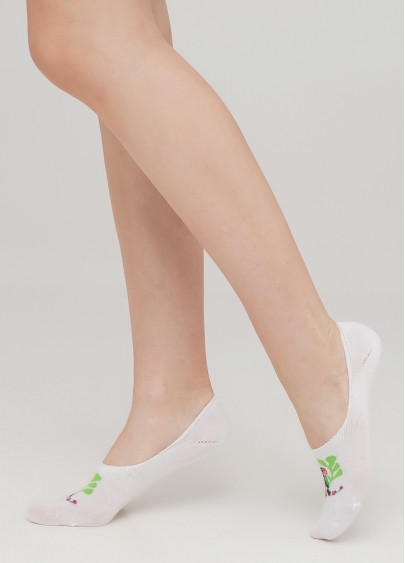 Женские носки следы с рисунком WF1 TROPIC 002 (белый)