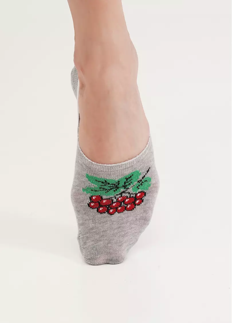 Слідки бавовняні з калиною WF1 UKR 2401 light grey melange (сірий)