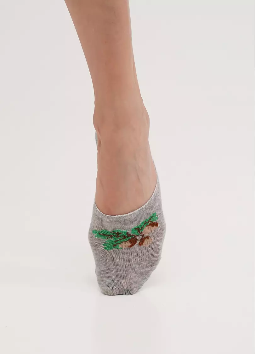 Слідки бавовняні з малюнком жолудів WF1 UKR 2402 light grey melange (сірий)