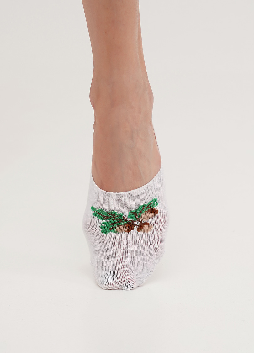 Слідки бавовняні з малюнком жолудів WF1 UKR 2402 white (білий)