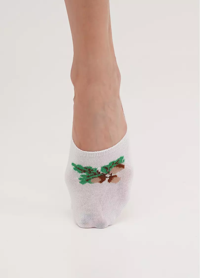 Слідки бавовняні з малюнком жолудів WF1 UKR 2402 white (білий)