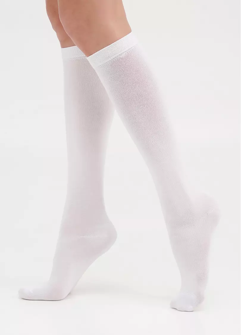 Хлопковые гольфы WG1 CLASSIC white (белый)