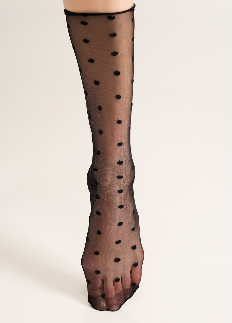 Прозорі гольфи в горошок WG1 CRISTAL PA 002 nero (чорний)