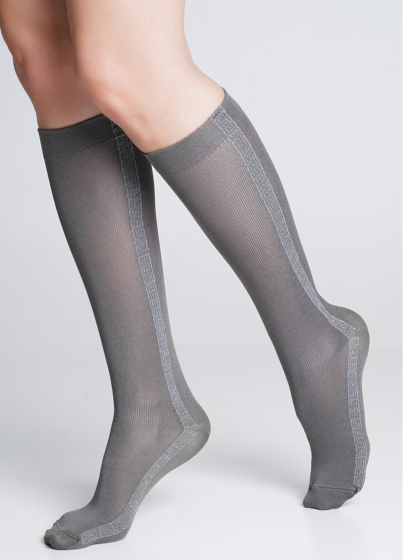 Гольфы из микрофибры с блестящим орнаментом WG1 FASHION LUREX PA 001 grey/fumo metallic (серый)