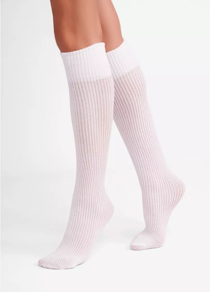 Гольфы в рубчик WG1 SHELL 001 white (белый)