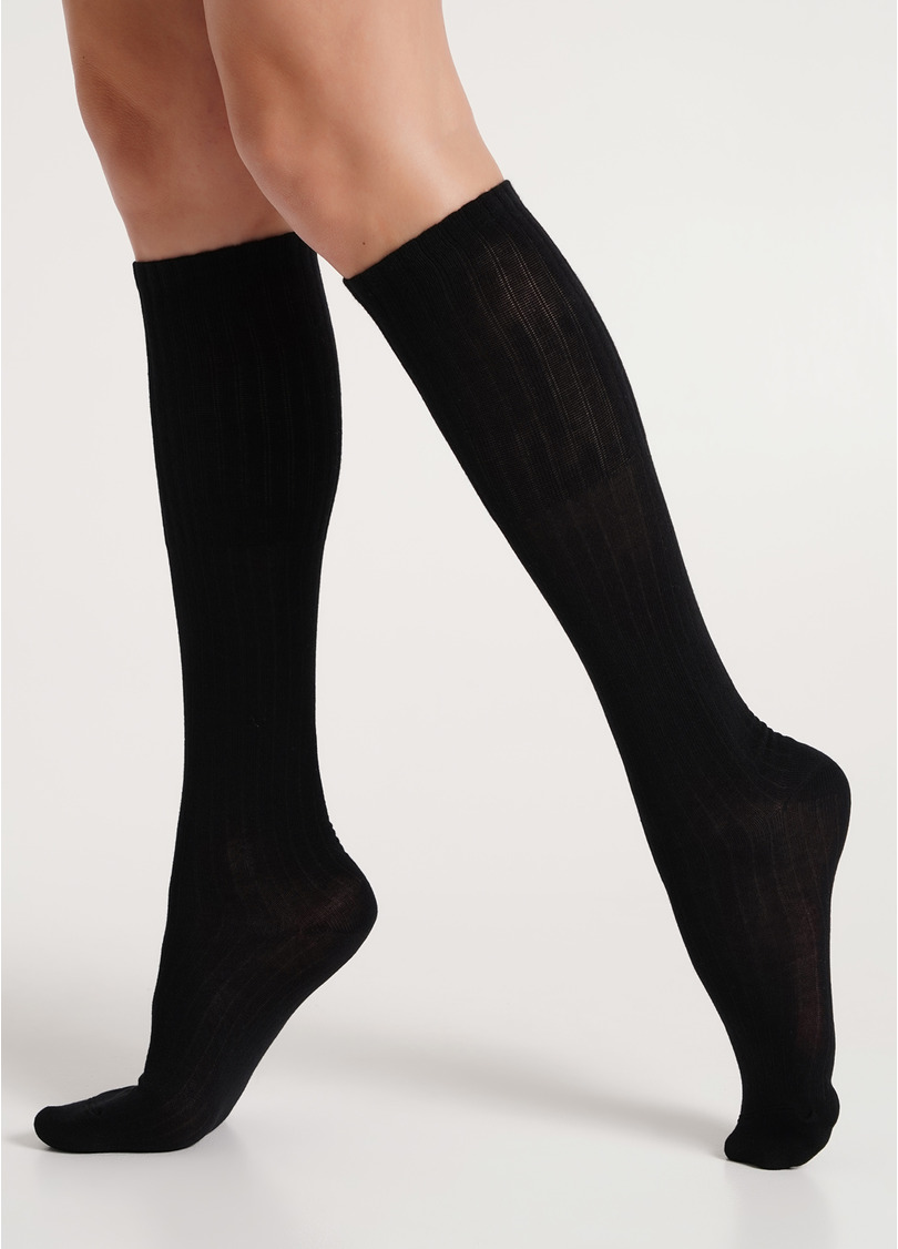 Гольфы из хлопка в рубчик WG1 STRONG RIB CLASSIC black (черный)