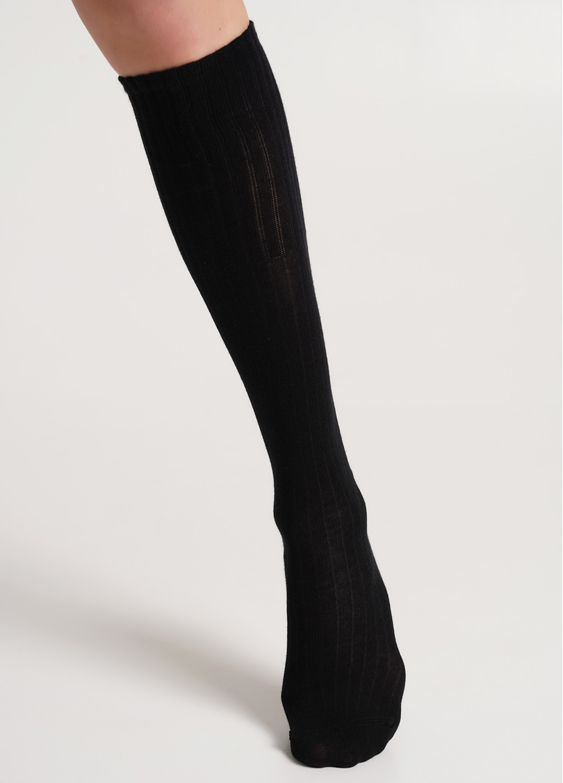 Гольфы из хлопка в рубчик WG1 STRONG RIB CLASSIC black (черный)