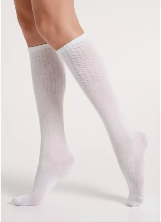 Гольфи з бавовни в рубчик WG1 STRONG RIB CLASSIC white (білий)