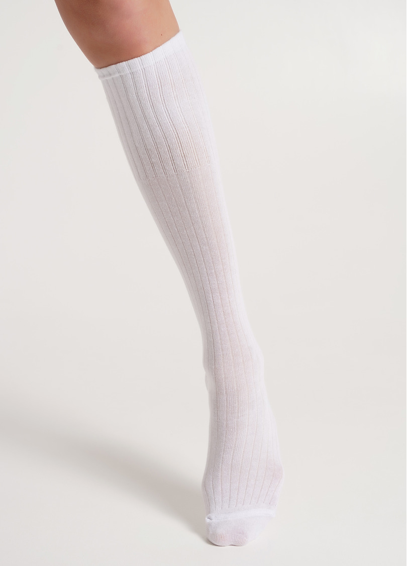 Гольфы из хлопка в рубчик WG1 STRONG RIB CLASSIC white (белый)