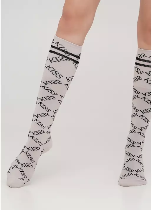 Гольфи з бавовни з ромбоподібним візерунком із написів WG1 TEXT STRONG 001 (бежевий)