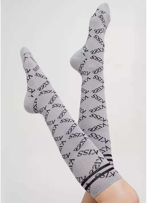 Гольфи з бавовни з ромбоподібним візерунком із написів WG1 TEXT STRONG 001 (світло-сірий)