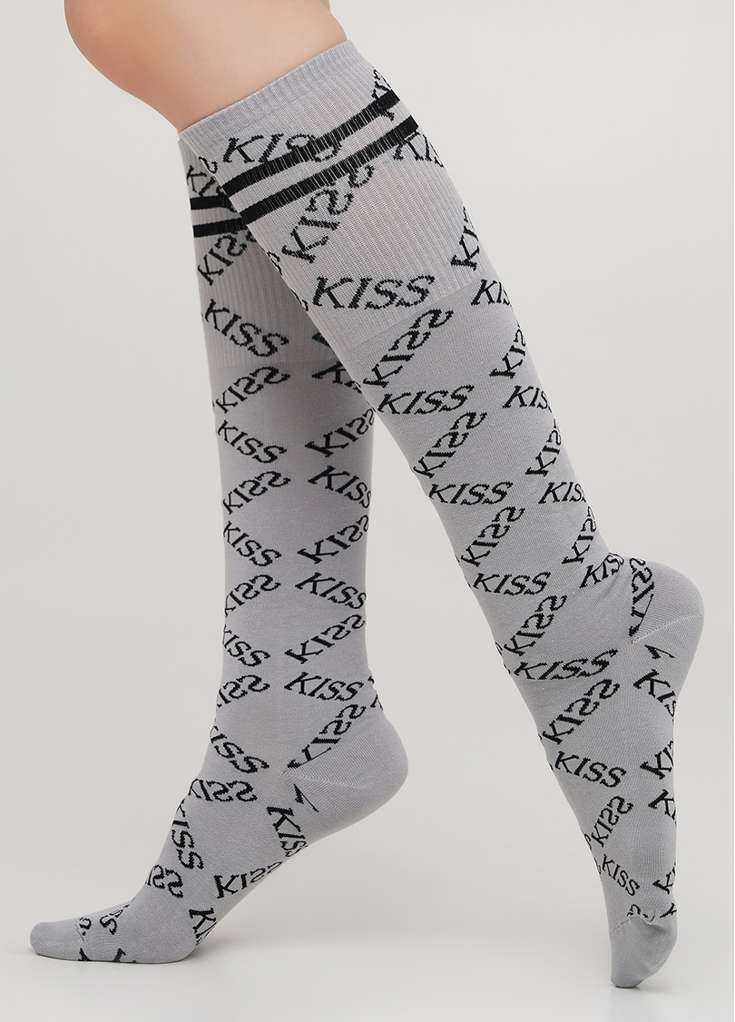 Гольфи з бавовни з ромбоподібним візерунком із написів WG1 TEXT STRONG 001 (світло-сірий)