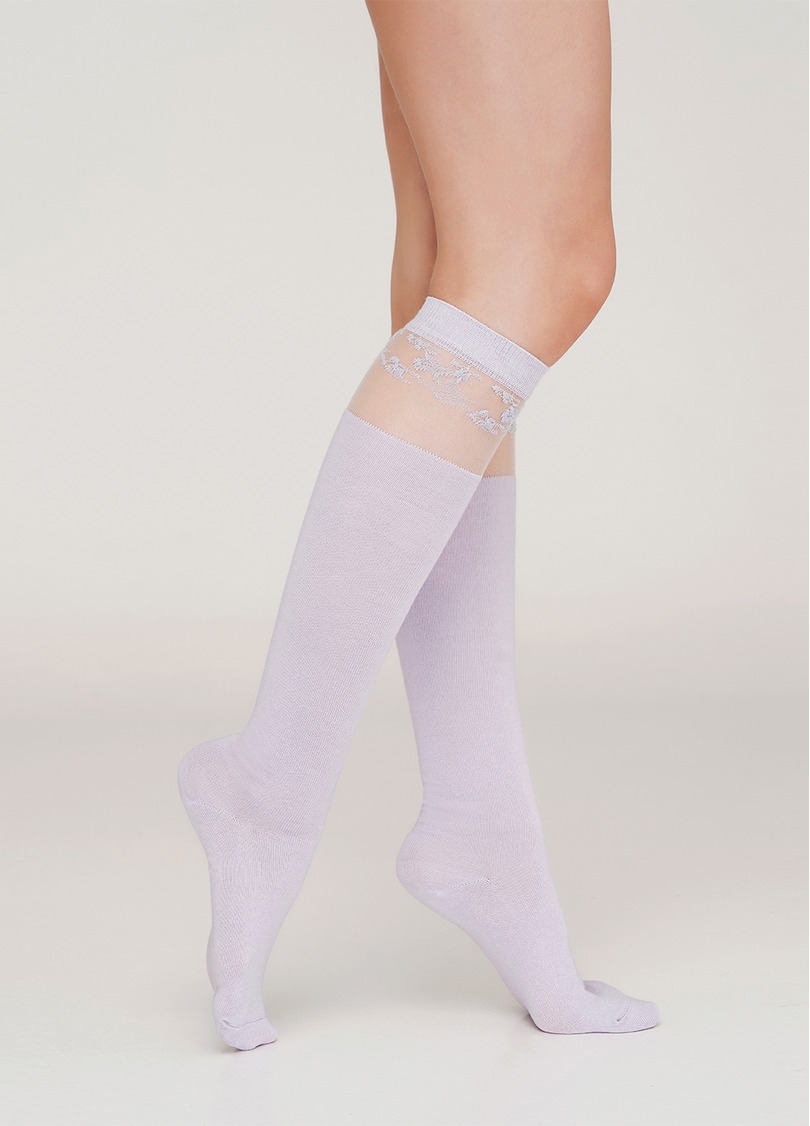 Жіночі гольфи з малюнком WGC/Mn-001 gamb steel (сірий)