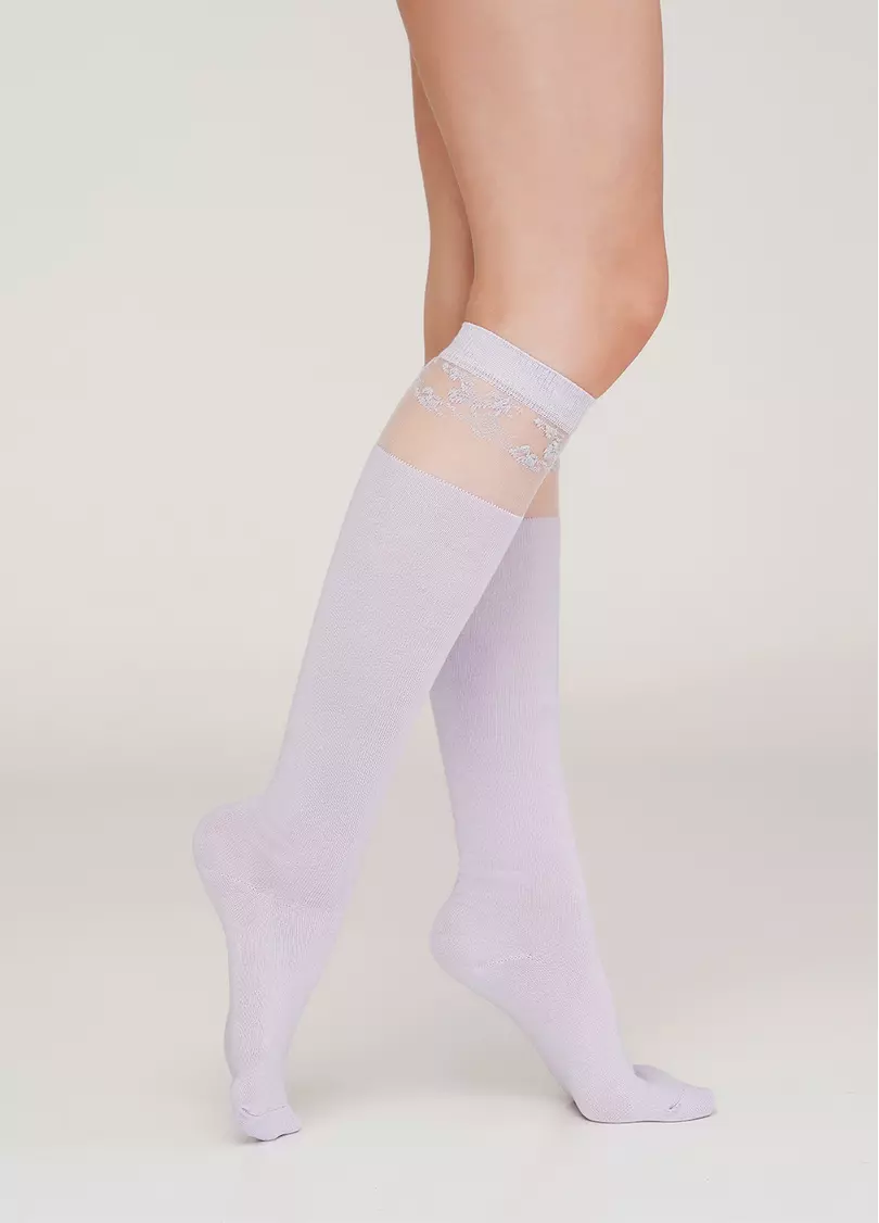 Женские гольфы с рисунком WGC/Mn-001 gamb steel (серый)