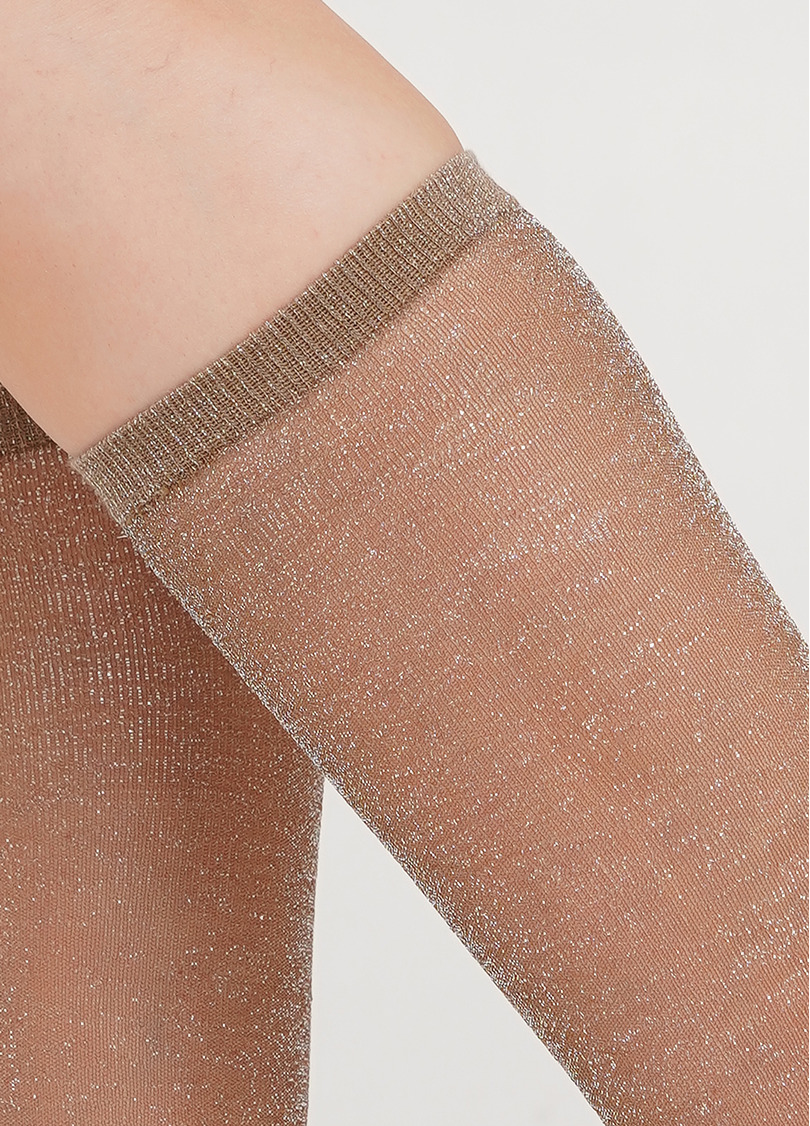 Гольфы с люрексом WGC/MnLx-cl (GMC COLOR gamb) beige (бежевый)