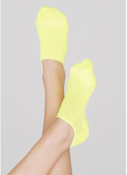 Женские короткие спортивные носки WS0 AIR PA 001 yellow neon (желтый)
