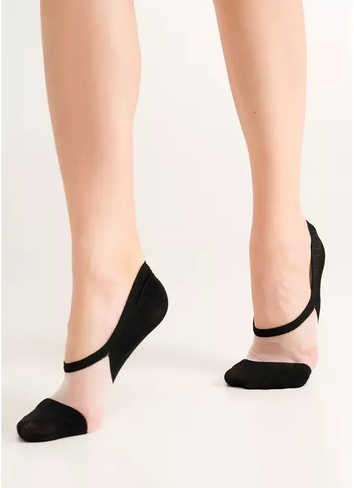 Непомітні шкарпетки з прозорою вставкою WS0 CRISTAL 001 black (чорний)