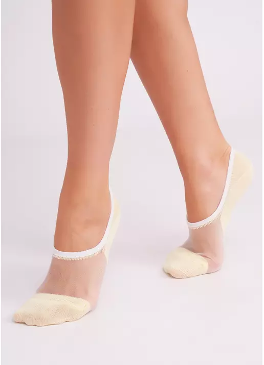 Незаметные носки с прозрачной вставкой WS0 CRISTAL 001 light yellow (желтый)