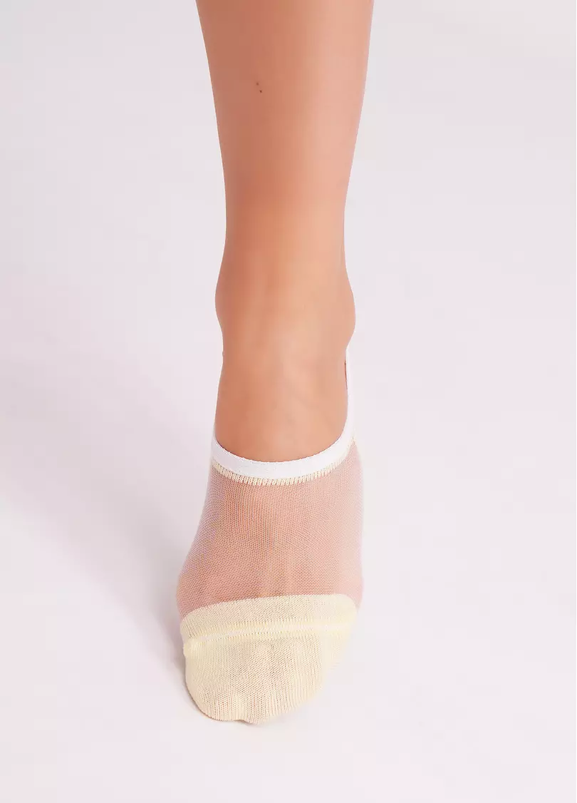 Непомітні шкарпетки з прозорою вставкою WS0 CRISTAL 001 light yellow (жовтий)