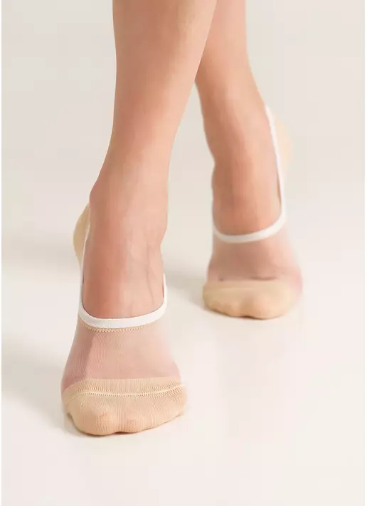 Незаметные носки с прозрачной вставкой WS0 CRISTAL 001 panna (бежевый)