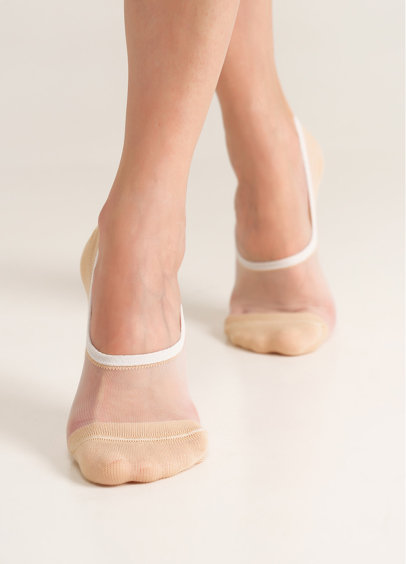 Незаметные носки с прозрачной вставкой WS0 CRISTAL 001 panna (бежевый)
