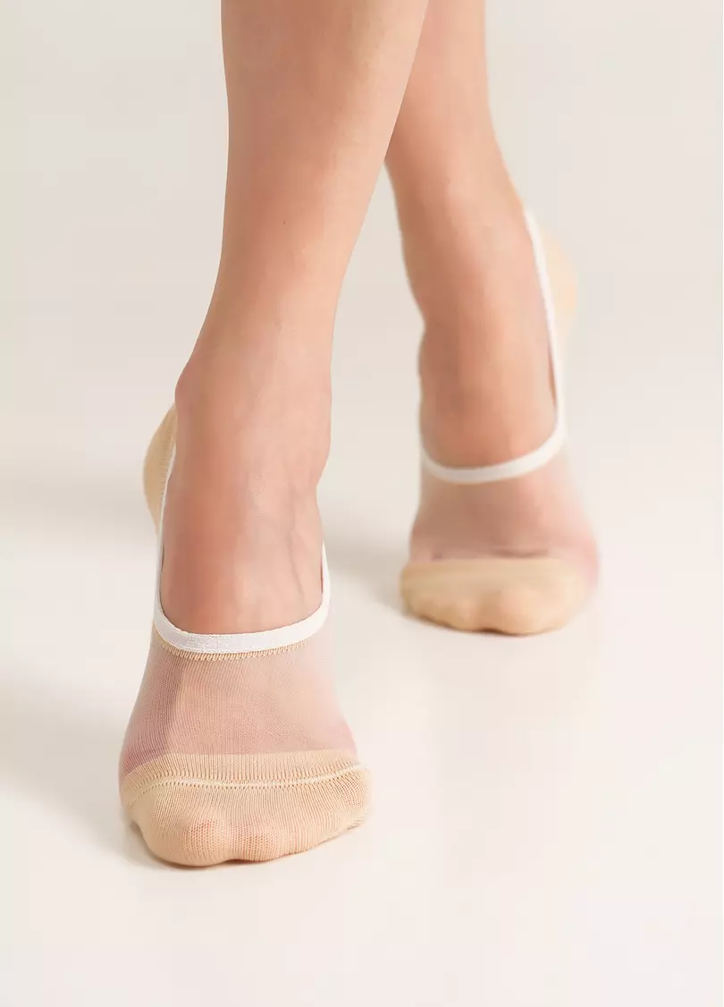 Незаметные носки с прозрачной вставкой WS0 CRISTAL 001 panna (бежевый)