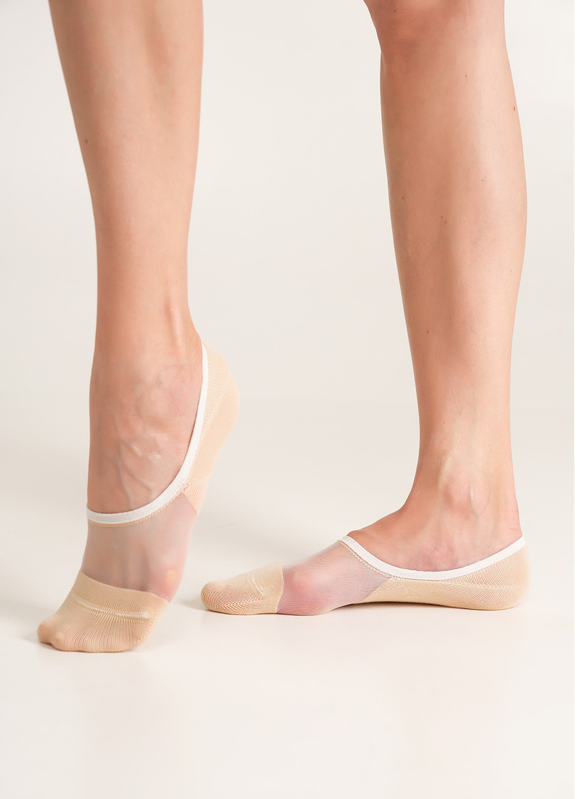Незаметные носки с прозрачной вставкой WS0 CRISTAL 001 panna (бежевый)