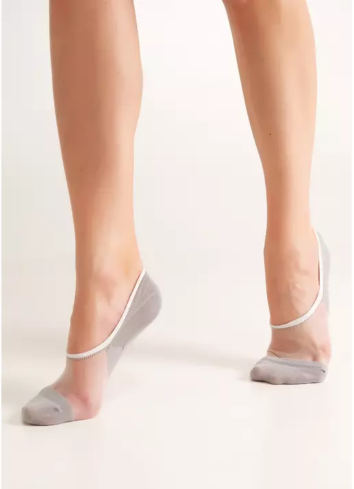 Непомітні шкарпетки з прозорою вставкою WS0 CRISTAL 001 silver (сірий)