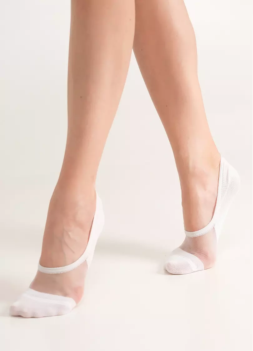 Незаметные носки с прозрачной вставкой WS0 CRISTAL 001 white (белый)