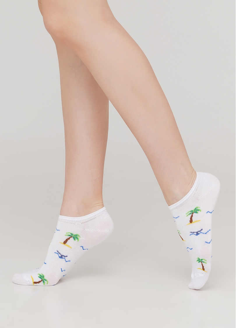 Женские короткие носки WS0 MARINE 012 (белый)
