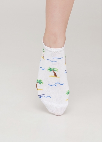 Женские короткие носки WS0 MARINE 012 (белый)