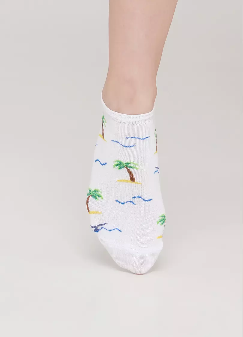 Женские короткие носки WS0 MARINE 012 (белый)