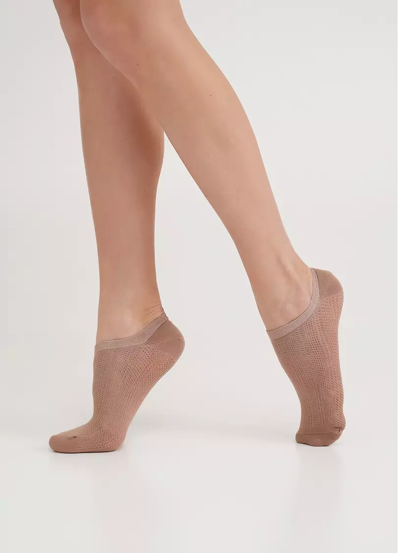 Носки короткие с сетчатым плетением WS1 AIR 010 chantarel (бежевый)