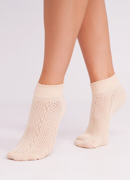 Носки женские ажурные WS1 AIR 011 beige (бежевый)