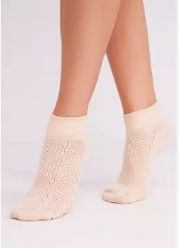 Шкарпетки жіночі ажурні WS1 AIR 011 beige (бежевий)