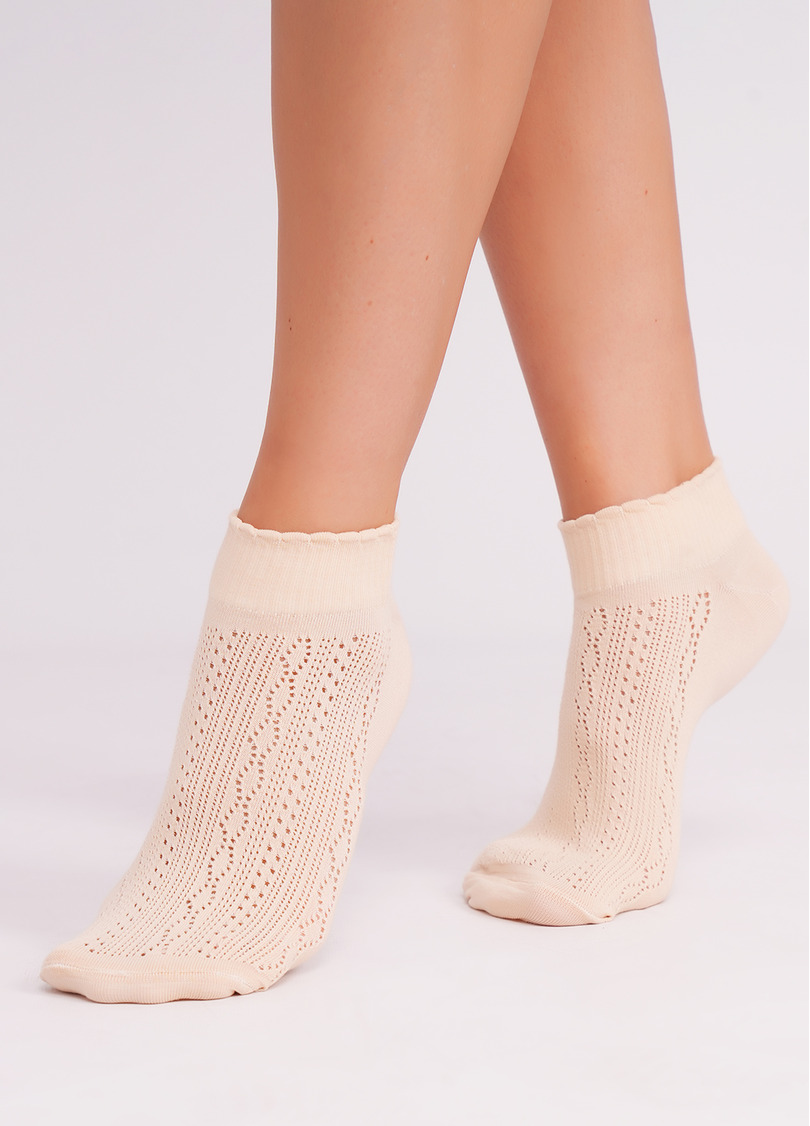 Шкарпетки жіночі ажурні WS1 AIR 011 beige (бежевий)