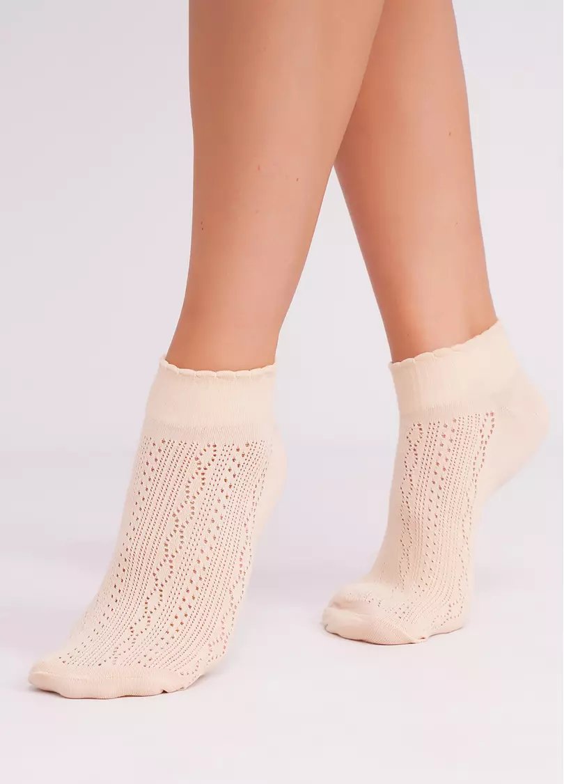 Шкарпетки жіночі ажурні WS1 AIR 011 beige (бежевий)
