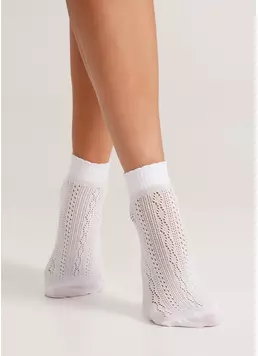 Шкарпетки жіночі ажурні WS1 AIR 011 bianco (білий)