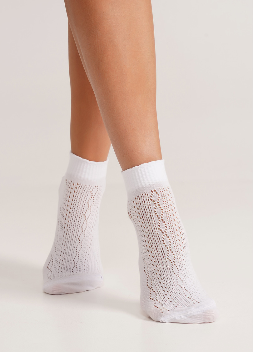 Носки женские ажурные WS1 AIR 011 bianco (белый)