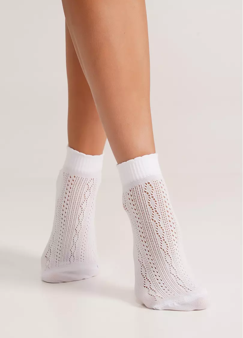 Шкарпетки жіночі ажурні WS1 AIR 011 bianco (білий)