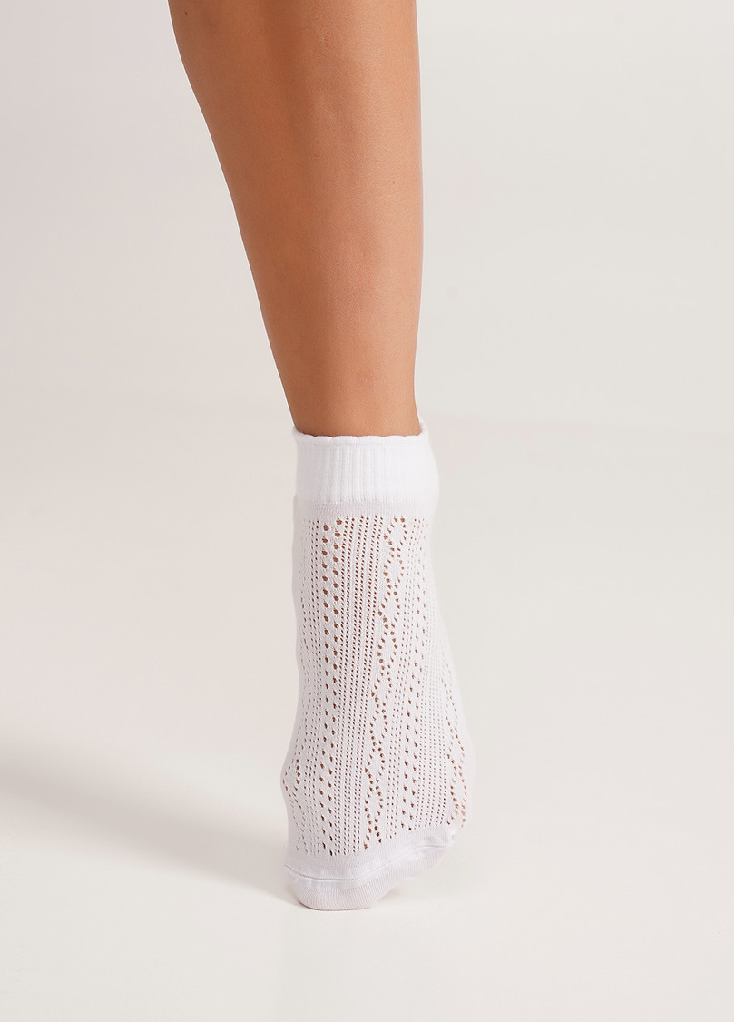 Носки женские ажурные WS1 AIR 011 bianco (белый)