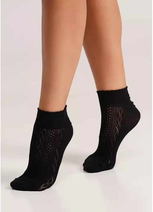 Носки женские ажурные WS1 AIR 011 nero (черный)