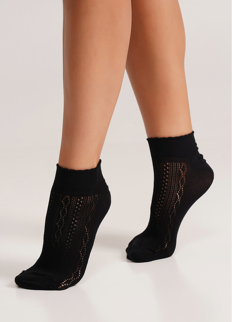 Носки женские ажурные WS1 AIR 011 nero (черный)