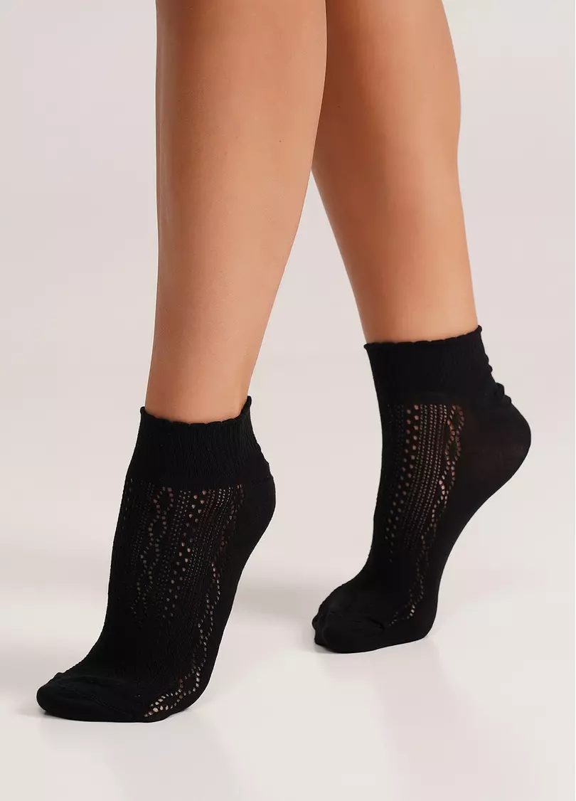 Носки женские ажурные WS1 AIR 011 nero (черный)