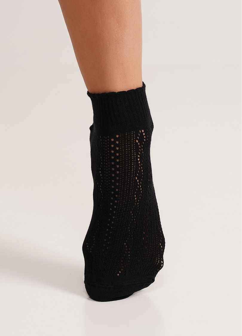 Носки женские ажурные WS1 AIR 011 nero (черный)
